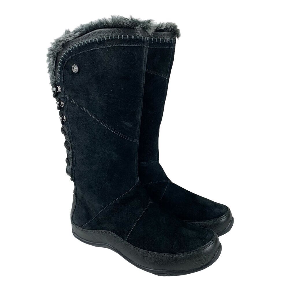 The North Face Women's Primaloft Boots 7 Black Suede Leather Lace Up Insulated